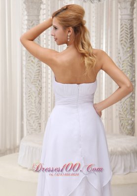 Ruched Chiffon Short Bridal Wedding Dress Strapless