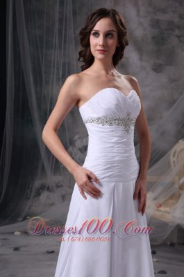 Appliques Ruched Beach Chiffon Court Wedding Dress