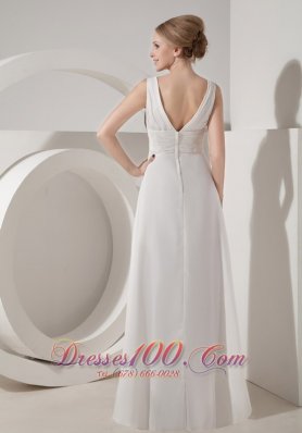 Beading V Neck Beach Wedding Guest Dresses Chiffon