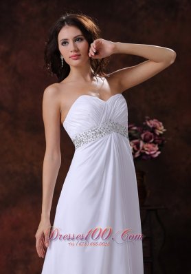 Beaded Sweetheart Wedding Dress With Brush Train