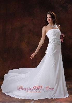 Mermaid Chiffon Beaded Court Train Wedding Dress