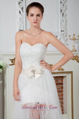 Organza Sweetheart Beaded Wedding Dress Court Train