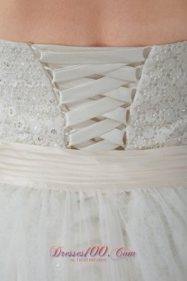 Organza Sweetheart Beaded Wedding Dress Court Train