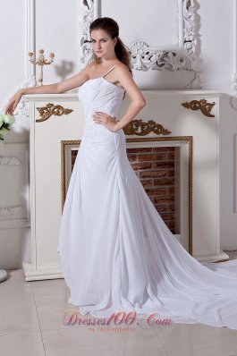 One-shoulder Chic Beaded Ruched Wedding Dress