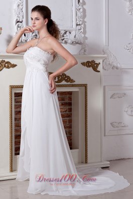 Strapless Chiffon Empire Embroidery Beaded Wedding Dress