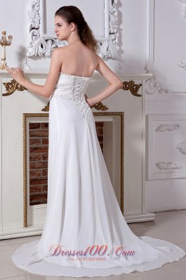 Strapless Chiffon Empire Embroidery Beaded Wedding Dress