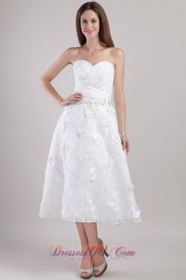 A-line Princess Sweetheart Appliques Beaded Wedding Dress