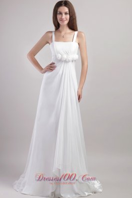 Straps Chiffon Discounted Floor-length Wedding Dress