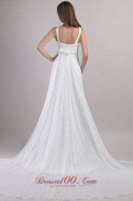 Straps Chiffon Discounted Floor-length Wedding Dress