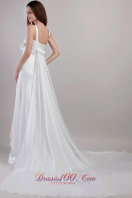 Straps Chiffon Discounted Floor-length Wedding Dress