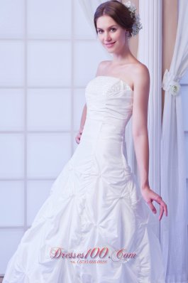 Strapless A-line Ankle-length Taffeta Wedding Dress