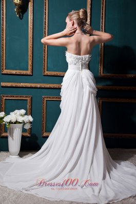 Column High-class Sweetheart Chiffon Wedding Dress