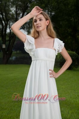 Latest Sassy Square Floor-length Chiffon Wedding Dress