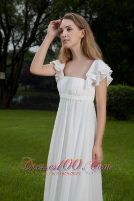 Latest Sassy Square Floor-length Chiffon Wedding Dress