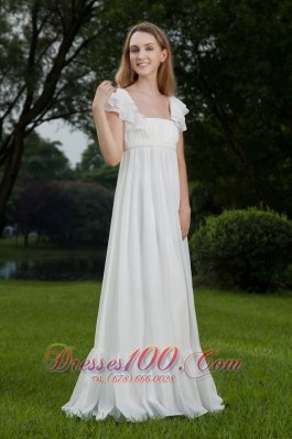 Latest Sassy Square Floor-length Chiffon Wedding Dress