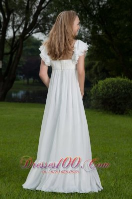 Latest Sassy Square Floor-length Chiffon Wedding Dress