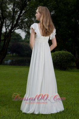 Latest Sassy Square Floor-length Chiffon Wedding Dress