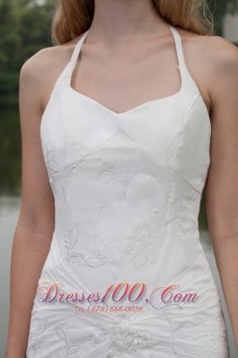 Empire Ruched Chiffon Embroidery Wedding Gowns