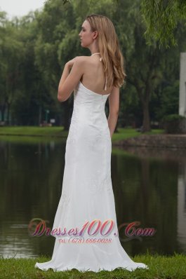 Empire Ruched Chiffon Embroidery Wedding Gowns