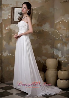 Empire Sweetheart Wedding Dress Beaded Ruched