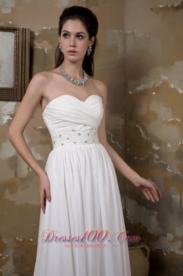 Empire Sweetheart Wedding Dress Beaded Ruched