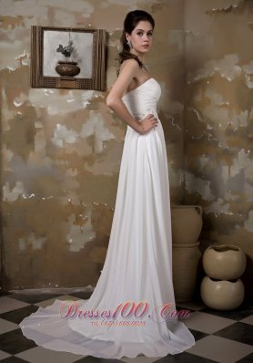 Empire Sweetheart Wedding Dress Beaded Ruched