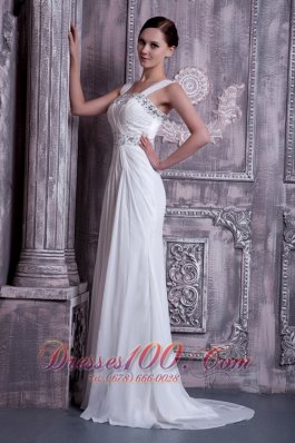 Latest Empire Straps Beaded Chiffon Wedding Gowns