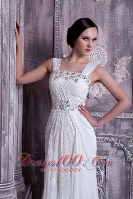 Latest Empire Straps Beaded Chiffon Wedding Gowns