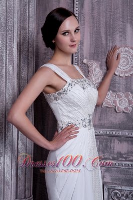 Latest Empire Straps Beaded Chiffon Wedding Gowns