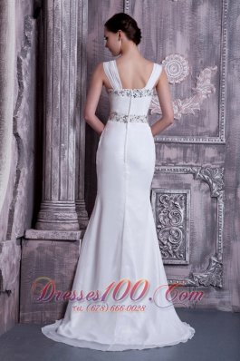 Latest Empire Straps Beaded Chiffon Wedding Gowns