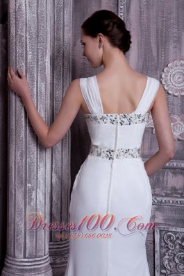 Latest Empire Straps Beaded Chiffon Wedding Gowns