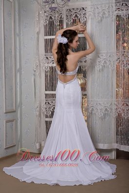 Mermaid Inexpensive Halter Beading Wedding Dress