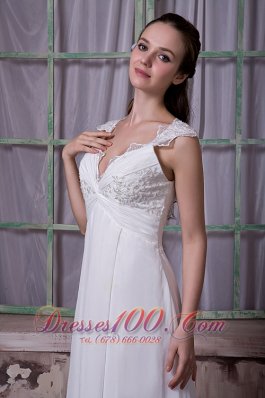 Vintage Empire Wedding Dress Chiffon Appliques