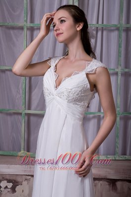 Vintage Empire Wedding Dress Chiffon Appliques