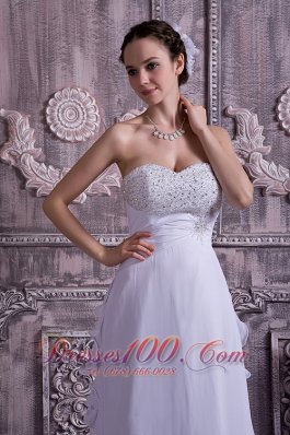 Sassy Empire Sweetheart Wedding Dress Chiffon