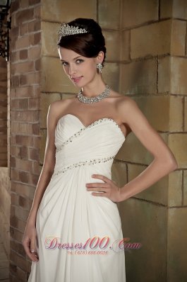 Empire Sweetheart Chiffon Beading Wedding Dress