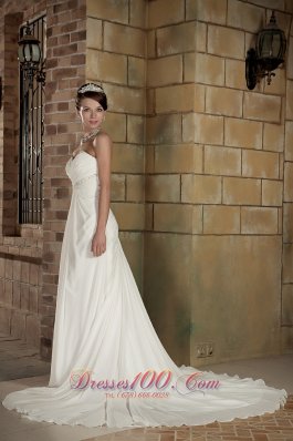 Empire Sweetheart Chiffon Beading Wedding Dress