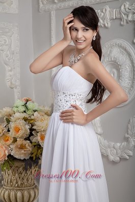 Empire Strapless Wedding Dress Chiffon Beading