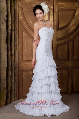 Latest Sweetheart In vogue Chiffon Wedding Dress