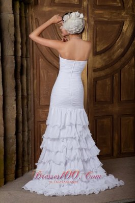 Latest Sweetheart In vogue Chiffon Wedding Dress