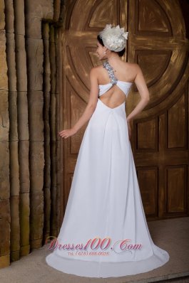 Vintage Empire One Shoulder Wedding Gowns Chiffon