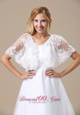 Custom Wedding Dress Short Sleeves Brush Train