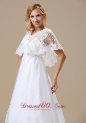 Custom Wedding Dress Short Sleeves Brush Train