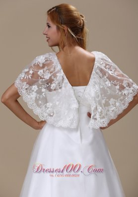 Custom Wedding Dress Short Sleeves Brush Train