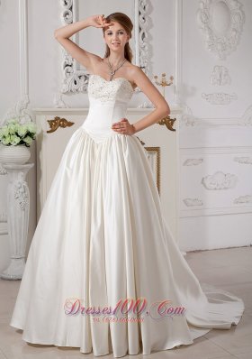 Exquisite A-line Sweetheart Wedding Dress Taffeta