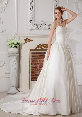 Exquisite A-line Sweetheart Wedding Dress Taffeta