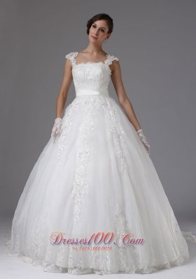 Custom Wedding Dress Lace Sassy Cap Sleeves