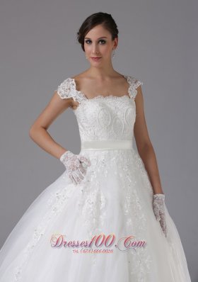 Custom Wedding Dress Lace Sassy Cap Sleeves