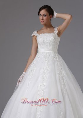 Custom Wedding Dress Lace Sassy Cap Sleeves