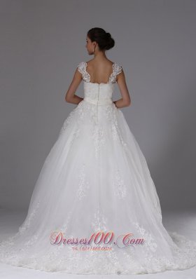 Custom Wedding Dress Lace Sassy Cap Sleeves